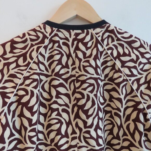 SOEUR Leaf Printed Cotton Bomber Chore Jacket Abstract Minimalist Sz 36 / US S - Picture 12 of 16